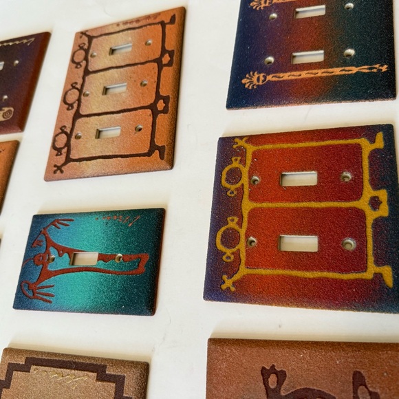 Vintage Southwestern Sand Dust  Artist signed Style Light Switch Covers Bundle - Picture 3 of 6